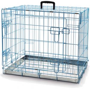 Afbeelding Hondenbench 2 deurs blauw. 62 x 44 x 49 cm door Huisdierexpress.nl