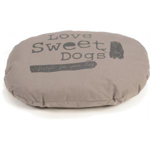 Afbeelding Hondenkussen ovaal Sweet Dogs mokka 56 x 42 cm door Huisdierexpress.nl