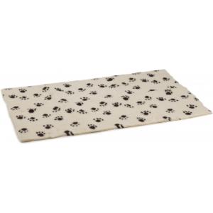 Afbeelding Vetbed voor hond met voetopdruk beige 120 x 75 cm door Huisdierexpress.nl