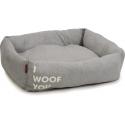 Hondenmand Woof You grijs 80 x 70 x 22 cm