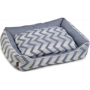 Afbeelding Hondenmand ZigZag blauw 95 x 80 x 25 cm door Huisdierexpress.nl