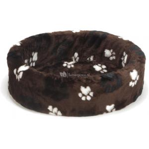Beeztees Teddy hondenmand met grote voetprint donkerbruin 50 cm