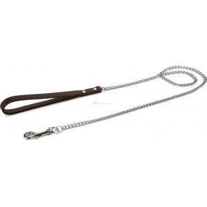 Afbeelding Hondenriem met ketting 120cm x 12mm bruin door Huisdierexpress.nl