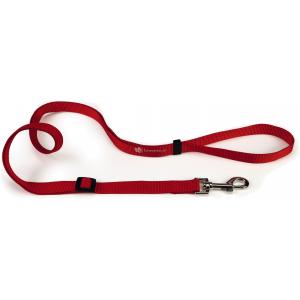 Afbeelding Hondenriem van nylon verstelbaar 180cm x 10mm rood door Huisdierexpress.nl