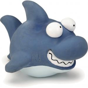 Latex hondenspeeltje Sharky blauw 19 cm