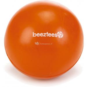 Rubber bal massief hondenspeeltje oranje 9 cm