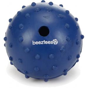 Afbeelding Rubber bal massief met bel hondenspeeltje blauw 7 cm door Huisdierexpress.nl