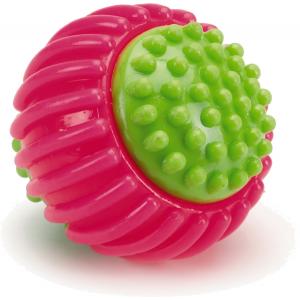 Afbeelding TPR hondenspeeltje ribbelbal roze 8 cm door Huisdierexpress.nl