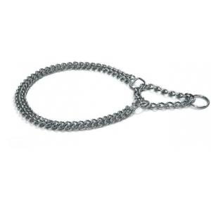 Afbeelding Sliphalsketting dubbel met platte schakels - 2 mm x 35 cm door Huisdierexpress.nl