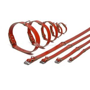 Lederen honden halsband rood 62 cm x 25 mm