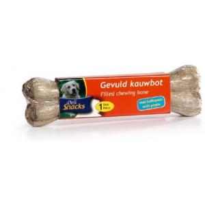 DeliSnacks gevuld kauwbot met bullepees hondensnack - 2 stuks - 10 cm