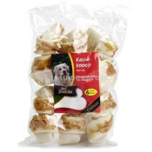 DeliSnacks kauwknoop kip hondensnack - 6 stuks - 8 cm