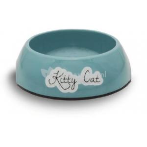 Afbeelding Melamine eetbak kitty cat blauw door Huisdierexpress.nl