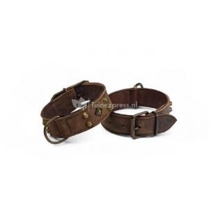 Afbeelding Leren honden halsband mohican door Huisdierexpress.nl