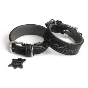 Afbeelding Leren honden halsband chien - 80 cm x 45 mm door Huisdierexpress.nl