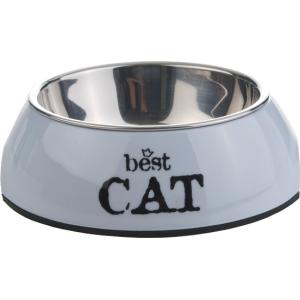 Afbeelding Best Cat melamine eetbak - Grijs door Huisdierexpress.nl